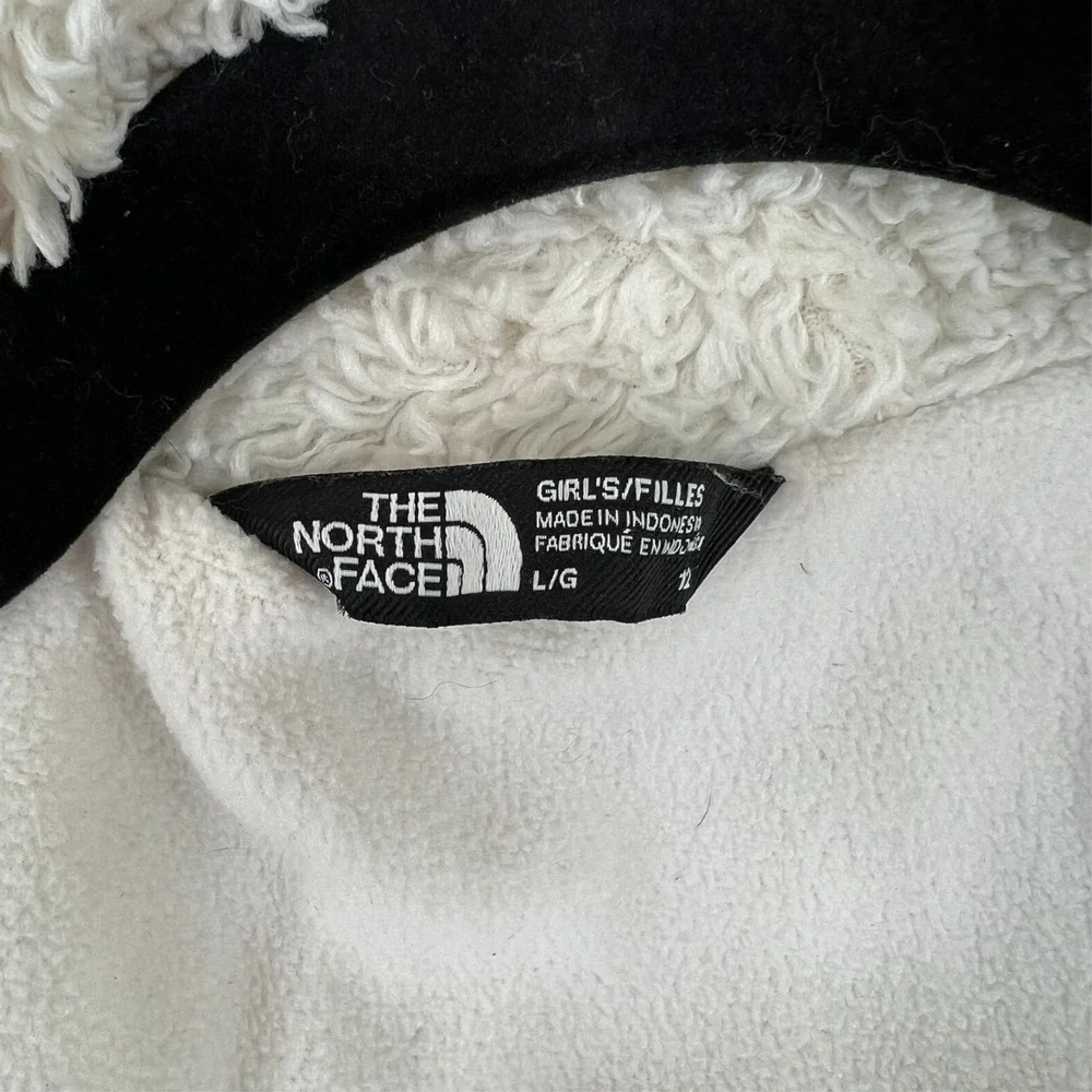 The North Face‎ Girls Down Jacket Hoodie Fleece Pink Size Large Full Zip